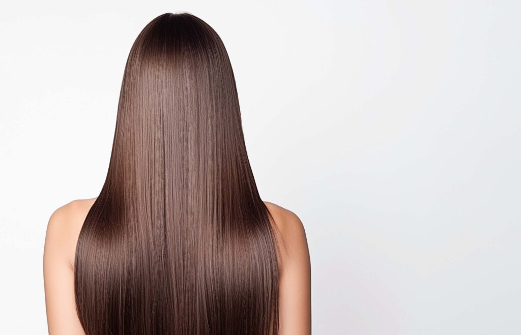 Cabello liso y brillante como referencia de resultado